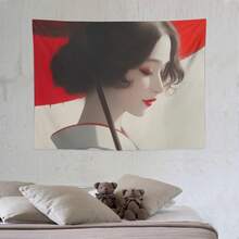 Anime Tapestry-Anime Style Wall Tapestry, Japanese Girl Art Hanging For Bedroom Aesthetic And Living Room Background Decor, - Nhiều màu - Xem 3