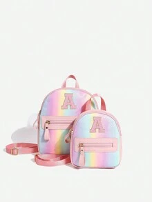1 chiếc balo nữ cổ điển dễ thương với 26 chữ cái từ A-Z, thiết kế dây đeo vai có thể điều chỉnh, món quà lý tưởng cho ngày Valentine, phù hợp cho sử dụng hàng ngày, ngoài trời, trường học, du lịch, leo núi, dễ mang theo. - Hồng - Xem 4