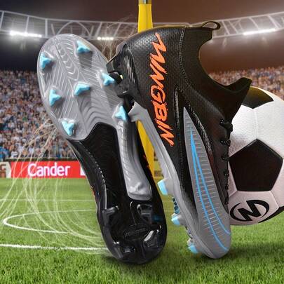 1 Pair Unisex Football/Soccer Shoes For Match & Training, Low-Top, Soft Outsole For Outdoor Grass Field, Professional Traction Sports Shoes, AG Studs, FG Football Boots, Campus Style, Lightweight High-Performance, Multi-Color Options, Factory Direct