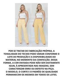 Women's Tailored Trousers, High Waist Wide Leg, Elegant Formal Pants - 奶油黃 - 查看 5