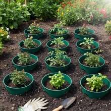 Durable Round Plant Growth Rings With Smooth Edges For Garden Barrier Protection - Multicolor - View 2