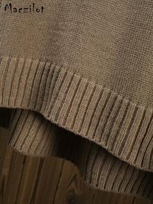Débardeur sans manches à col rond et boutons, couleur unie, style urbain à la mode - Kaki - Voir 11