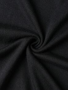 Camvyn 男士休闲宽松半拉链立领短袖毛衣，街头时尚，春夏款 - 黑色 - 查看 7