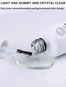 15ml Removable UV Gel Base Coat, Long-Lasting , Peel-Off Without Damaging Nails, High Viscosity Easy To Apply, Suitable For Nail Salon Beginners And Those With Weak Nails, Essential Functional Adhesive For Professional Nail Salons - Multicolor - View 4