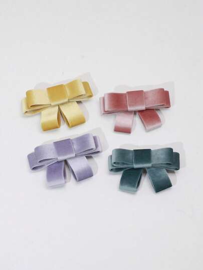 1 pieza Accesorio para el cabello con clip de pan de unicolor de terciopelo lindo, clip de cabello con lazo elegante y de moda, adecuado para cualquier ocasión