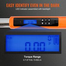 Digital Torque Wrench  3.7-37ft.Lb 5-50n.M 3 8  Drive Electronic Torque Wrench  Torque Wrench Kit Torque Range Accurate To ±2%   3-Mode Adjustable Torque Wrench Set With LED Buzzer Calibration - trái cam - Xem 4