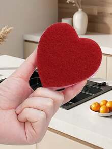 Heart-Shaped Sponge Cleaning Pad | Durable Polyurethane Material, Ideal For Kitchen Cleaning, Dishwashing And Sink Scrubbing - Multicolor - View 5