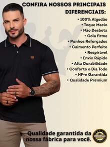 Set Of 3 High-Quality 100% Cotton Polo Shirts - Basic Men's T-Shirt - Regular Fit - Christmas, Halloween, Thanksgiving, Valentine's Day, Pride Month, Teacher's Day, Father's Day, Carnival, Spring Picnic, Mother's Day, Ramadan, New Year's Day, April Fool's Day, Independence Day, International Workers' Day, Eid Al-Adha, Nurses' Day, Spring Festival, St. Patrick's Day - Polo Shirt - 軍用土黑色 - 查看 4