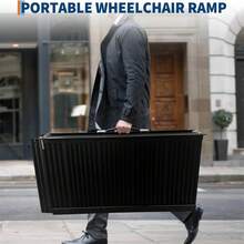 Rampa portátil para Silla de Ruedas de con asa, rampa Plegable de Aluminio Antideslizante para Silla de Ruedas para escalones en casa, Puertas, umbrales, bordillos, escaleras, Capacidad de 800 - 5 pasteles - Ver 7