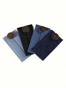 4Pcs Expand Button For Pants, Waist Extender For Jeans, Trouser Hook With Long Buckle, Elastic Adjustment Waist Button, Belt Extension Buckle, Quilting Supplies - Rectangle - View 7