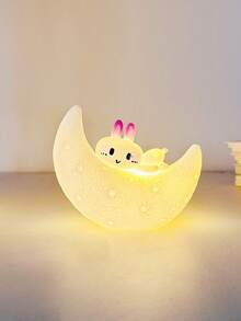 Lámpara de noche con diseño de conejo de dibujos animados, lámpara de mesa decorativa pequeña, iluminación para decoración de habitación, lámpara de ambiente para dormitorio - Multicolor - Ver 12