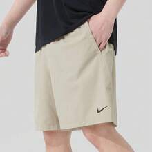 Nike Dri-Fit Dri-FIT 純色腰部抽繩速乾休閒短褲 男款 - 淺卡其色 - 查看 5