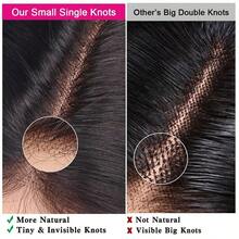 5x5蕾丝发片，透明高清波浪卷发，隐形超薄巴西原生真人发，预先拔毛，自然黑 - Natural Black - 查看 4