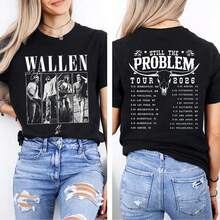 Morgana Wallen Still The Problem Tour 2026 2 Sided Shirt, Morgana Wallen Country Music Tee, Morgana Wal - 黑色 - 查看 1