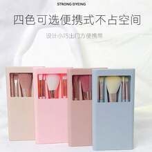 New 5-Piece Open Window Mirror Box Makeup Brush Set With High-Quality Portable Eyeshadow And Blush Brush Set - Ocean Blue 5-piece Lens Case - View 3