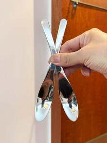 1pc Premium Quality Korean Style Stainless Steel Long Handle Non-Stick Rice/Dessert Spoon - Silver - View 5