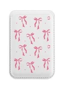 Pink Bowknot Design 1pc Magnetic Card Holder Case With Cherry Blossom & Bow Design Compatible With Apple Phone Spring Gift - Multicolor - View 13