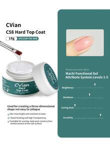 CVian 紫色水晶底油和亮油指甲强化剂 - 免擦拭，顺滑，防刮，超亮水晶亮面凝胶指甲油，配有指甲刷，非常适合打造指甲造型、3D波浪线和铬金设计，持久耐用，适合女性和女孩DIY美甲 - 彩色 - 查看 7
