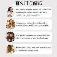 7pcs Human Hair Straight Hair Clip-In Extensions, Dark Brown - S2 - View 10