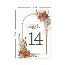 Greenery Wedding Table Numbers/ 28 Elegant Wedding Reception Table Number Cards/ 4 Inchx 6 Inch Flat Faux Gold Anniversary Event Table Organization/Made In USA - White, Orange, Purple, Grey, Yellow, Green, Tan - View 7