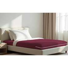 Double Gel Knit Mattress Cover With Zipper - Burgundy - View 13
