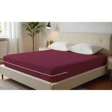 Double Gel Knit Mattress Cover With Zipper - Burgundy - View 14