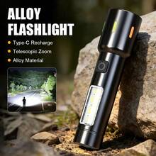 1pc Telescopic Zoom Dual-Light-Source Outdoor Flashlight - Type-C Charging, Super Bright & Long Endurance - Style a - View 3