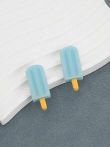 1 Pair Cute Niche INS Realistic Simple Playful Exaggerated Ice Cream Earrings - Baby Blue - View 2