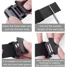 男士军用战术背带，休闲尼龙背带，无金属扣 - 彩色 - 查看 4