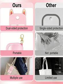 1pc Cute Silicone Protective Case, Compatible With Touchland Hand Sanitizer Spray (Fits 1 Fl Oz), Keychain Holder, Silicone Protective Cover For Power Mist And Glow Mist Hand Sanitizer Sprayers, 1 Fl Oz Capacity - one-size - View 4