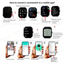 1.83英寸全触控屏智能手表，具备消息、通话、计步器、提醒功能，兼容和安卓系统，健身追踪器，男女皆宜，生日礼物佳选。 - 彩色 - 查看 10