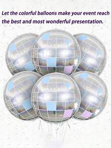 2/3/4 Stücke Regenbogen Discokugel Folie Ballons, Laser Silber, Blau und Pink 4D Ballons, 22 Zoll Disco Einzelparty Dekorationen, modische Geburtstags Party Zubehör, 70er-80er Jahre Party Deko, Disco Thema, Weihnachten, Muttertag, Abschluss, Hochzeit - Verschiedenfarbig - Übersicht 7