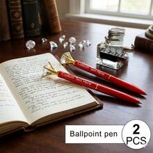 [Customized] Engraved Diamond Ballpoint Pen, Metal Crystal Pen, Ins Style High-Quality Stationery, Creative DIY Engraved Name/LOGO, Suitable For Wedding, Teacher's Day, Graduation, Birthday, Christmas, Business Meetings, Opening Ceremonies, Practical And Exclusive Customized Wholesale Gifts - Sets - View 20