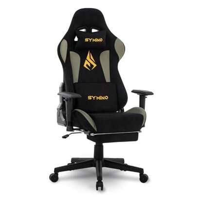 Gaming Chair With Footrest Computer Chair For Teens With Headrest And Lumbar Support Ergonomic PC Chair Height Adjustable Rotating Task Chairs Black Green