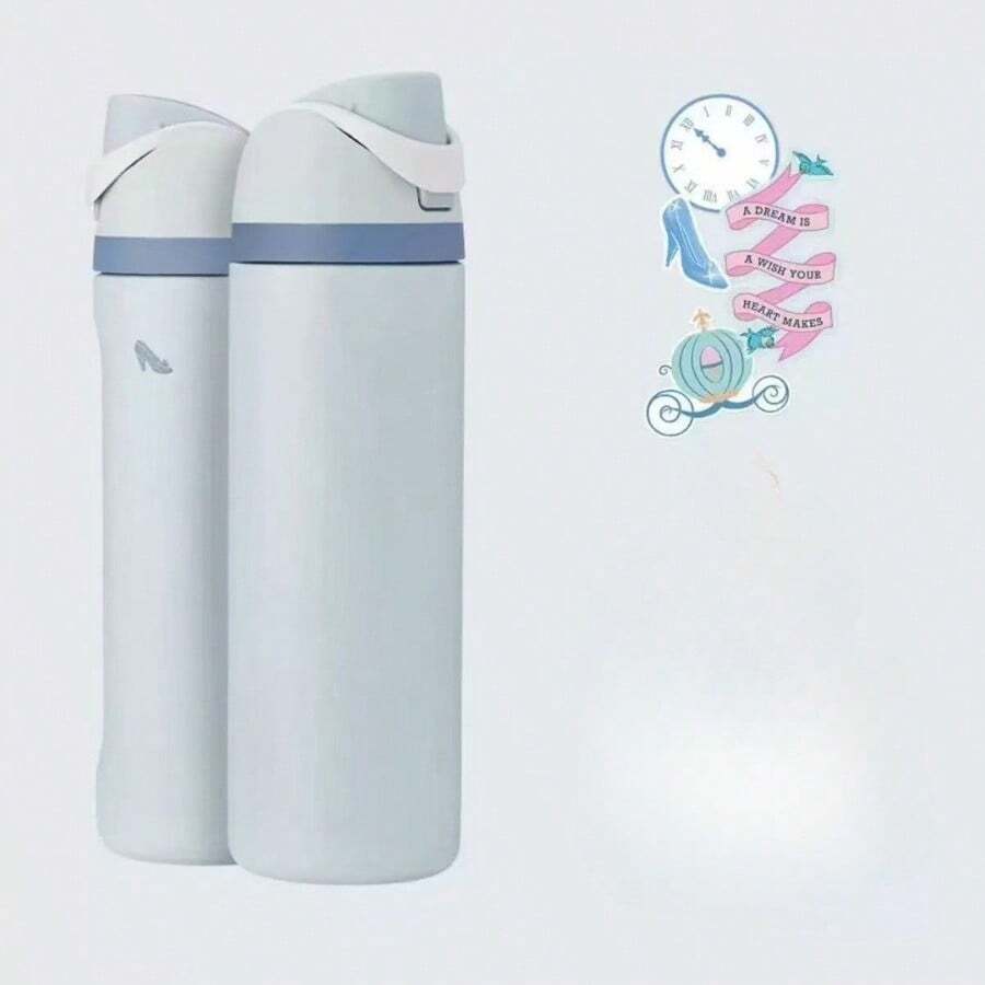 24oz /32oz Stainless Steel Insulated Water Bottle With Straw, Portable Coffee Mug Suitable For Hot & Cold Drinks, Fitness And Cycling Water Bottle, Leak-Proof Lid Travel Cup For Camping, Hiking, Driving, Outdoor Activities, - D-灰色 - 查看 1