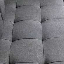 Ausziehbares 2-Sitzer-Schlafsofa, Leinenoptik, Gummibaumholz, grau, 147,5 x 75 x 85 cm - Dunkelgrau - Übersicht 8