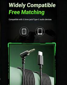 Acer Headphone in-ear berkabel dengan teknologi latensi rendah yang cocok untuk skenario e-sports. Desain in-ear untuk panggilan definisi tinggi dan pengurangan kebisingan. Kompatibel dengan semua perangkat dengan antarmuka Type-C, termasuk seri Samsung Galaxy S25/S24/S23/S22/S21/S20. - Hitam - View 2