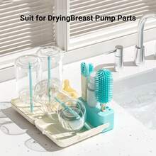 10-In-1 Set Silicone Bottle Brush, Pacifier Brush, Straw Cleaning Tool, Bottle Mouth Brush, 10-In-1 Set - Mint Blue - View 6