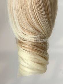 爪形马尾假发，渐变金色，10英寸长波浪卷，耐热纤维合成马尾假发，适合女性聚会和日常佩戴。 - 漸變金色 - 查看 7