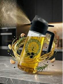 1个400毫升塑料二合一喷油瓶，多功能倾斜喷油器，带刻度，压力式防漏设计，硅胶密封圈防止油溅，适用于橄榄油、食用油、酱油、醋等，厨房烹饪、烘焙、烧烤必备工具，不可放入洗碗机清洗（冬季低温可能会影响喷油效果）。 - 彩色 - 查看 2