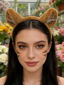 1pc Cute Plush Cat Ear Headband, Sexy Party Costume Accessory - Multicolor - View 6