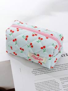 1件/套 格纹樱桃印花绗缝化妆包 大容量化妆包 化妆包套装 拉链多功能收纳包 适用于化妆品、护肤品、口红、防晒霜、护手霜、发夹、卫生巾、耳机、相机、硬币、钥匙、小物件 化妆包 化妆品收纳包 化妆盒 洗漱包 化妆收纳包 洗漱包 旅行化妆包 - 彩色 - 查看 7