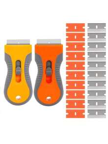 1 Set Of Glass Scraper With 5 Steel Blades And 5 Plastic Blades, Suitable For Removing Stickers, Grease, Paint And Adhesives On Oven Glass Surfaces - A - View 7