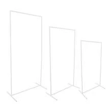 Wedding Metal Backdrop Stands, 3 Pcs Rectangular Balloon Frames, Metal Backdrop Stands Suitable For Weddings, Birthday Parties, Parties(White/Gold) 0.65*1.3m+0.8*1.6m+0.95*1.9m - 白色 - 查看 11