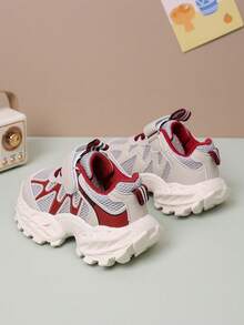 1双男女通用透气网面厚底运动鞋，耐穿防滑休闲鞋，时尚百搭学生跑步鞋，轻便厚底运动鞋，适合春秋季穿着 - 紅色 - 查看 6