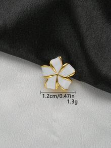 6颗时尚多色花卉金属纽扣,适用于连衣裙、开衫、毛衣、外套装饰,DIY花束、礼品盒、珠宝制作配件 - 多色 - 查看 11