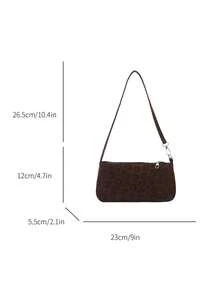 Nueva bolsa de hombro versátil y de moda con textura, bolso de mano para mujer - Marrón - Ver 5