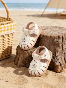 Infant Infant Girls Sandals Summer Infant Wedding Dress Flat Shoes Newborn Crib Shoes First Walkers Prewalkers Shoes - White - View 4