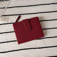 European & American Style Litchi Grain Minimalist Women's Bifold Wallet, Multi-Card Slots Design With Zipper Coin Pouch, High-End Elegant Ladies Wallet. Mini Wallet, Small Wallet, Men's Wallet, Cute Leather Wallet - Multicolor - View 14