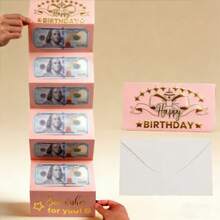 1pc Creative DIY Foldable Red Packet, Birthday Theme Ceremonial Surprise Cash Envelope, Valentine's Day/Birthday Gift Money Holder, Unisex - Single Piece - View 12